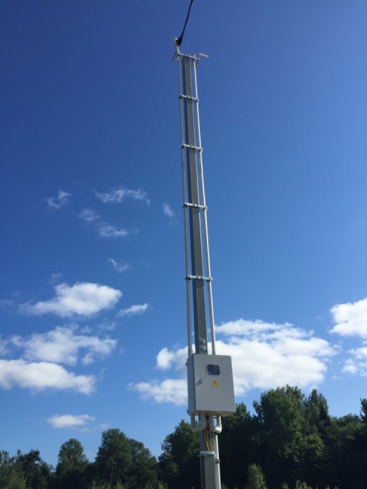 Установка высокой трубостойки ввод электричества на участок Мытищи.